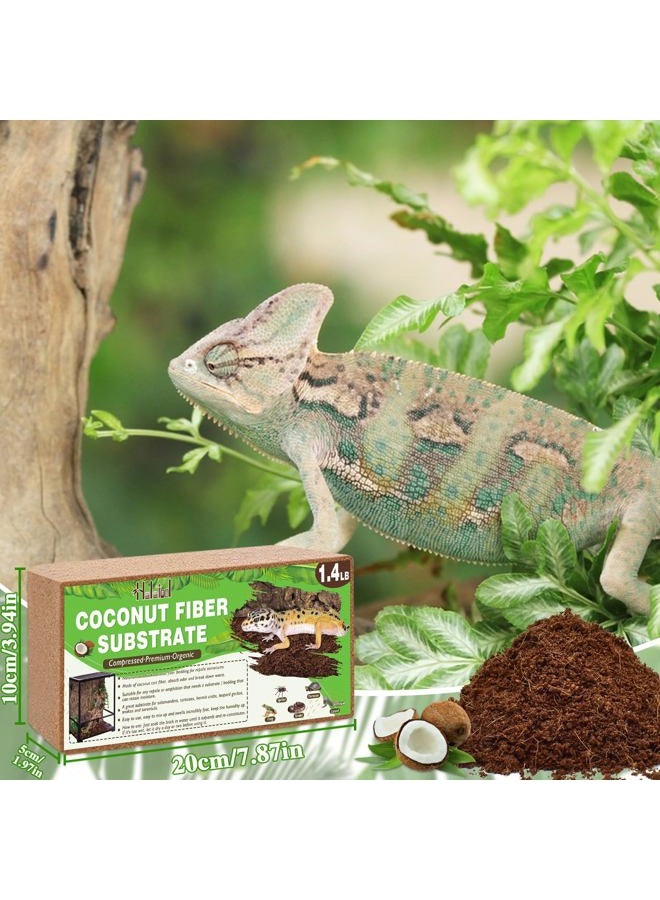 Halatool 1.4LB Coconut Fiber Substrate for Reptile Bedding, Natural Coconut Husk Substrate for Snake Tarantula Enclosure Tortoises Habitat Spider Leopard Gecko Tank, Fill 2.1 Gallon Terrarium - Image 3