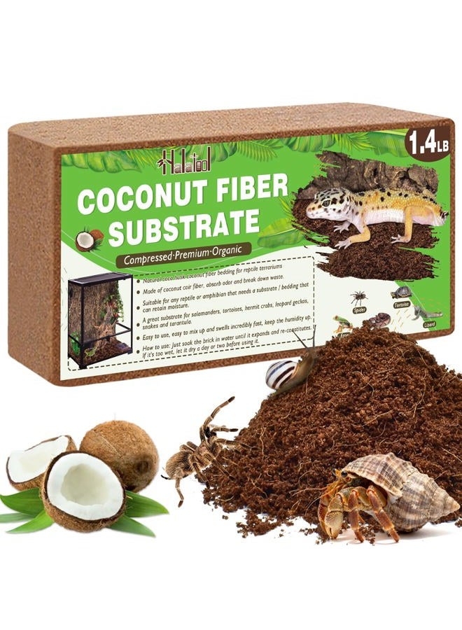 Halatool 1.4LB Coconut Fiber Substrate for Reptile Bedding, Natural Coconut Husk Substrate for Snake Tarantula Enclosure Tortoises Habitat Spider Leopard Gecko Tank, Fill 2.1 Gallon Terrarium - Image 1