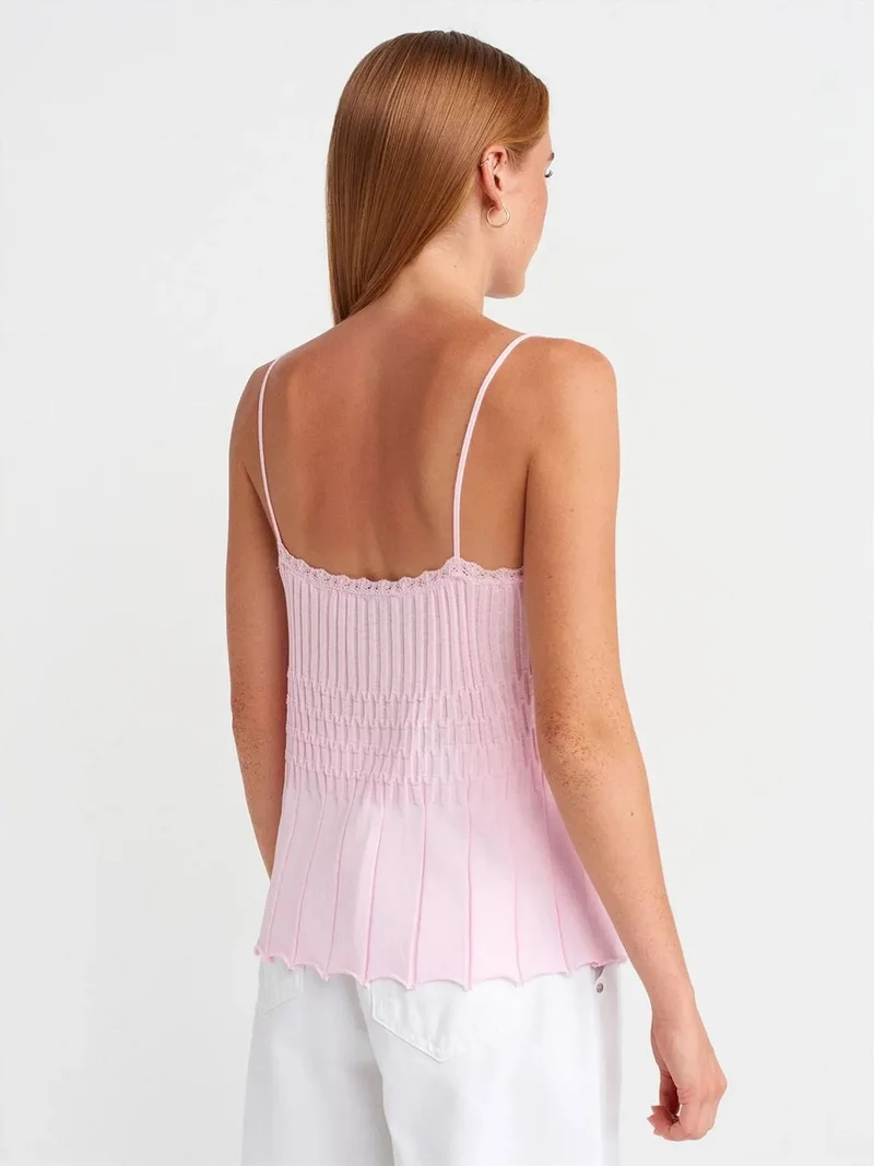 ديلفين DILVIN Ribbed Sleeveless V-neck Blouse