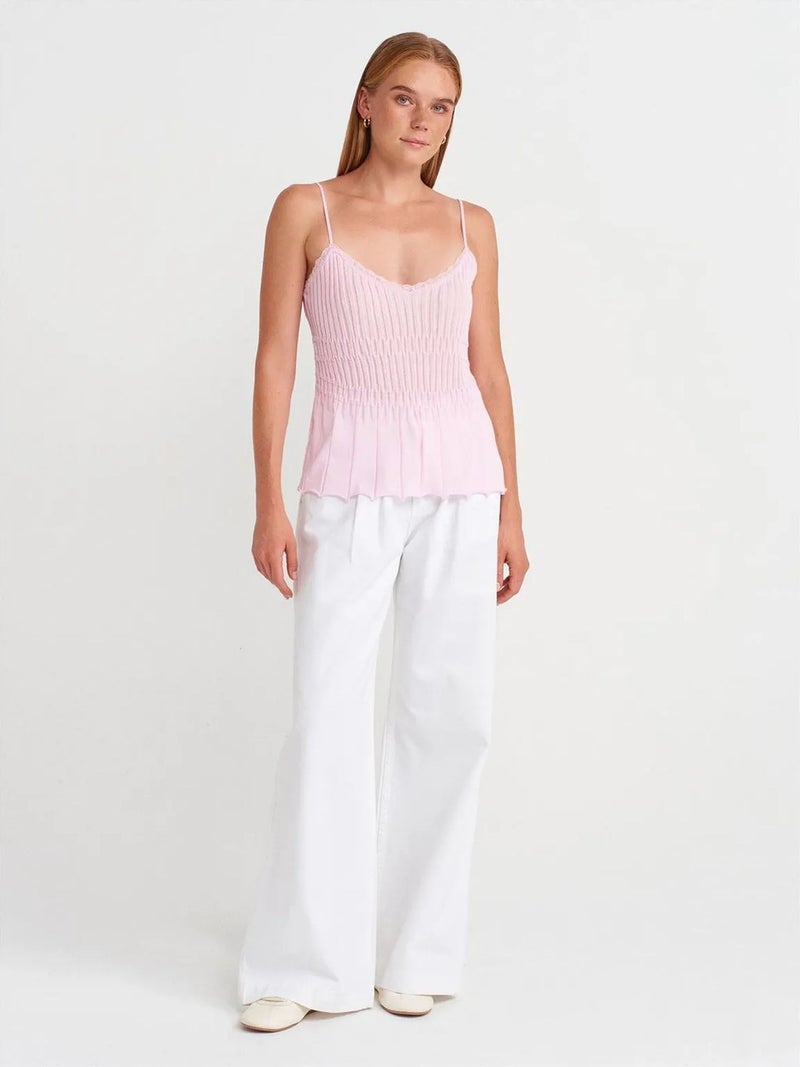 DILVIN Ribbed Sleeveless V-neck Blouse - Image 4