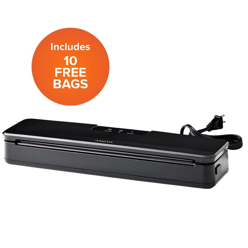 Anova Culinary جهاز تفريغ الهواء من أنوفا، نحيف ومضغوط، يشمل 10 أكياس مقطعة مسبقًا (خالية من BPA)، جهاز تفريغ الطعام مزدوج الاستخدام للرطوبة والجفاف لطهي السوس فيد والتخزين طويل الأمد، ضمان لمدة 2 سنة - Image 5
