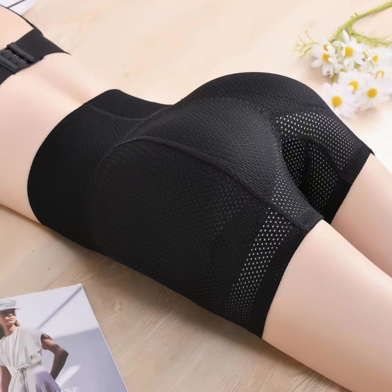 High-Waist Hollow-Out Slimming Hip Enhancer Panties Black - Image 2