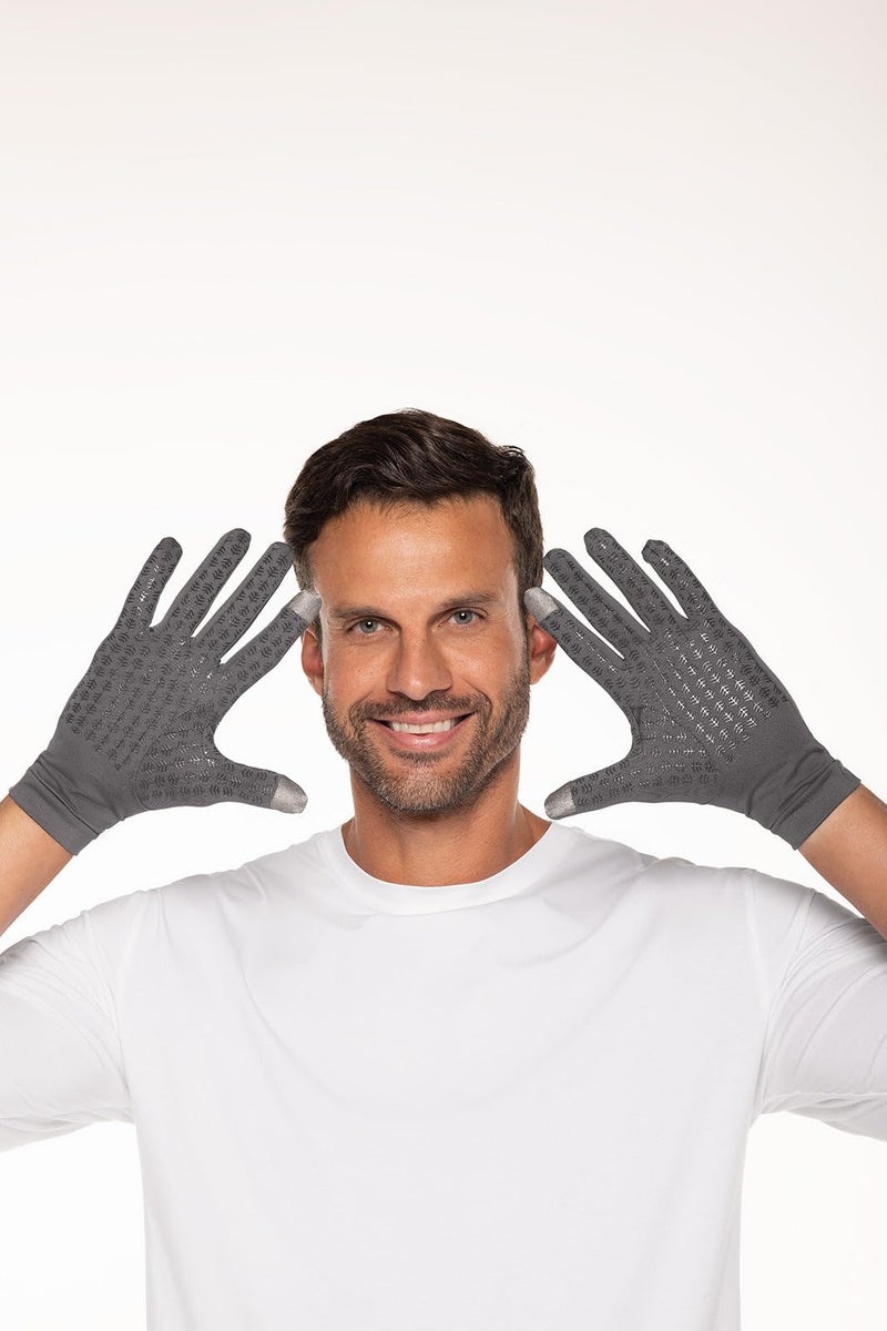 Coolibar Full Finger UV Sun Gloves - UPF 50+ Sun Protection - Gannett in Charcoal - Image 3