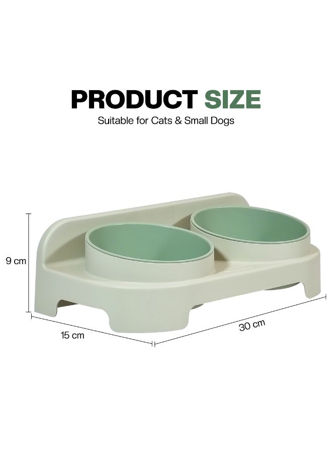 أن ان سي بيتس وعاء مزدوج للحيوانات الأليفة للقطط والكلاب الصغيرة، وعاء متين من مادة البولي بروبيلين للكلاب بتصميم محمول، تصميم قابل للفصل، وتصميم مضاد للانقلاب، مناسب للاستخدام الداخلي/الخارجي، 30 سم - Image 2