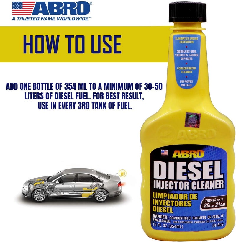 Abro DI-502 SUV Car Diesel Fuel Treatment and Injector Cleaner for Mileage Improvement & Deposit Cleaning (354 ml) Heat resistant - Image 4