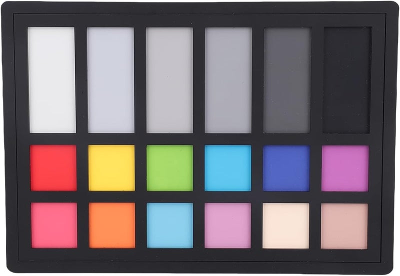Color Calibration Card for Digital Photography, 18 Color Correction Charts with 12 & 6 Grayscale Panels, 8.7x5.9in Acrylic Card - Accurate Color Alignment, Streamlined - Image 1