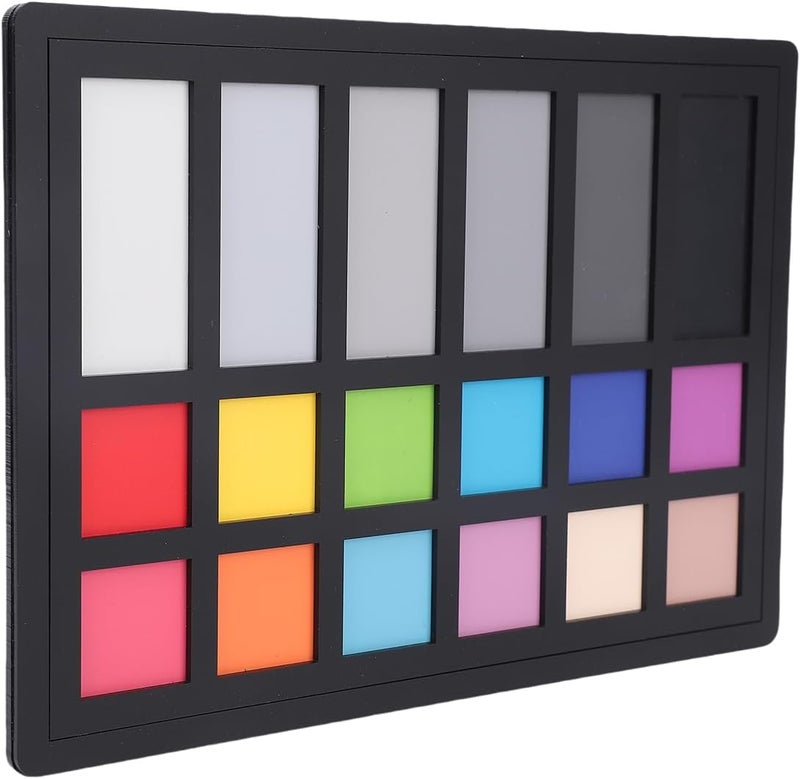 Color Calibration Card for Digital Photography, 18 Color Correction Charts with 12 & 6 Grayscale Panels, 8.7x5.9in Acrylic Card - Accurate Color Alignment, Streamlined - Image 2