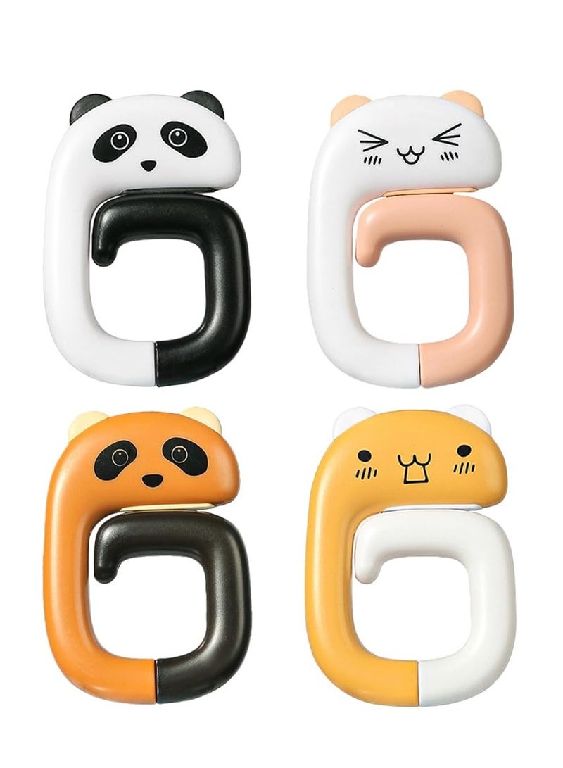 spa luxetique Foldable Purse Hook Table Edge Mount Folding Handbag Hanger Cartoon Desk Purse Holder for Women Bag 4 Pack  - Image 1