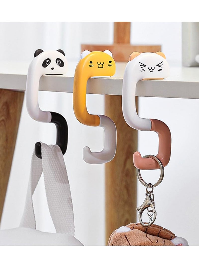 spa luxetique Foldable Purse Hook Table Edge Mount Folding Handbag Hanger Cartoon Desk Purse Holder for Women Bag 4 Pack  - Image 4