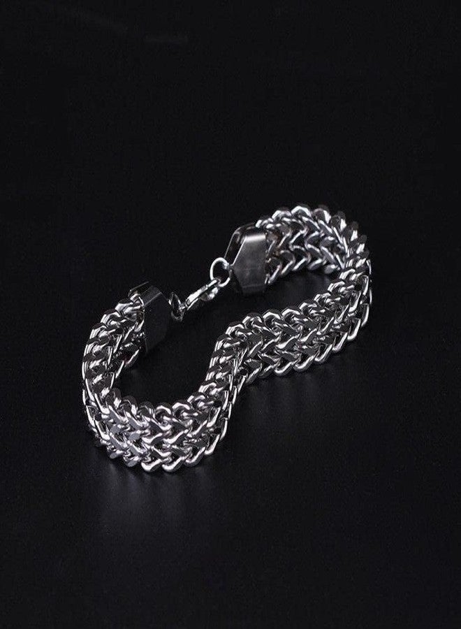 THE MEN THING ITALIAN MESH CLAW - Stainless Steel Italian trending Style, double-layer thick 10mm Bracelet, 8 inch with Lobster Claw Buckle for Men & Boy - Image 3