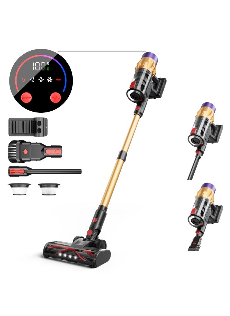 Joshberg 6 in 1 Cordless Vacuum Cleaner,28Kpa/550W Powerful Suction Stick Vacuum,  Lightweight Vacuum with Brushless Motor,3 Power Modes & LED Display,40Mins Runtime, for Hardwood Floor Carpet Pet Hair,V18  - Image 1