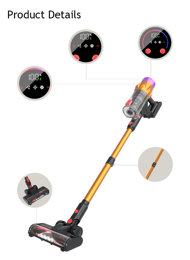 Joshberg 6 in 1 Cordless Vacuum Cleaner,28Kpa/550W Powerful Suction Stick Vacuum,  Lightweight Vacuum with Brushless Motor,3 Power Modes & LED Display,40Mins Runtime, for Hardwood Floor Carpet Pet Hair,V18  - Image 4
