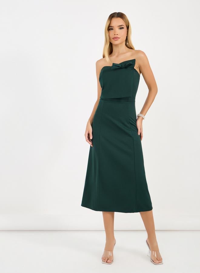 Styli Bow Strapless Dress  - Image 4