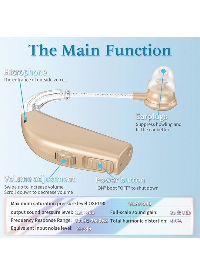 Generic - Hearing Aids, Hearing Aids for Seniors with Noise Cancelling and Volume Control, Rechargeable Hearing Aids for Hearing Loss with Charging Case - Image 1