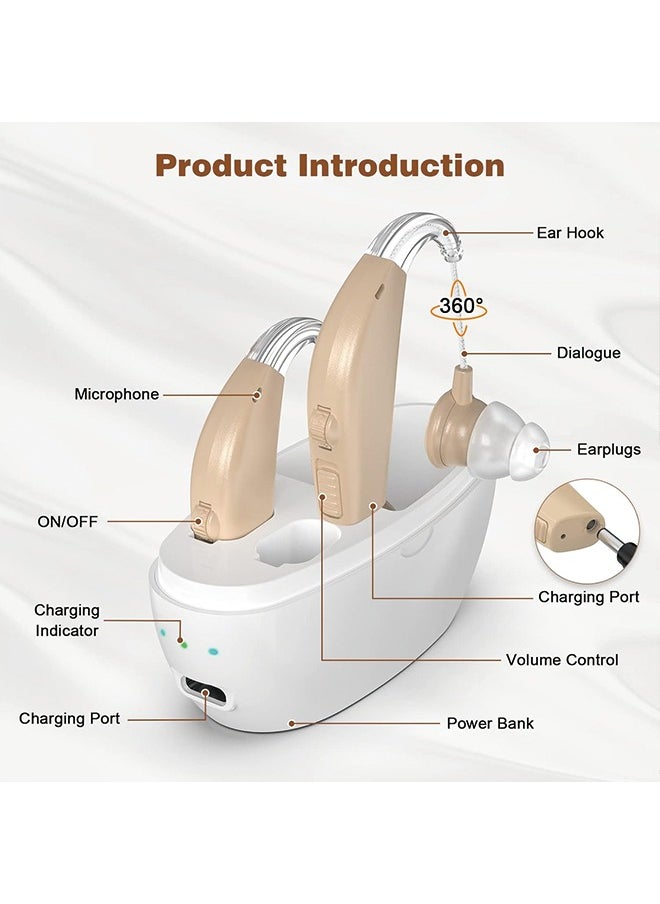Generic - Hearing Aids, Hearing Aids for Seniors with Noise Cancelling and Volume Control, Rechargeable Hearing Aids for Hearing Loss with Charging Case - Image 1