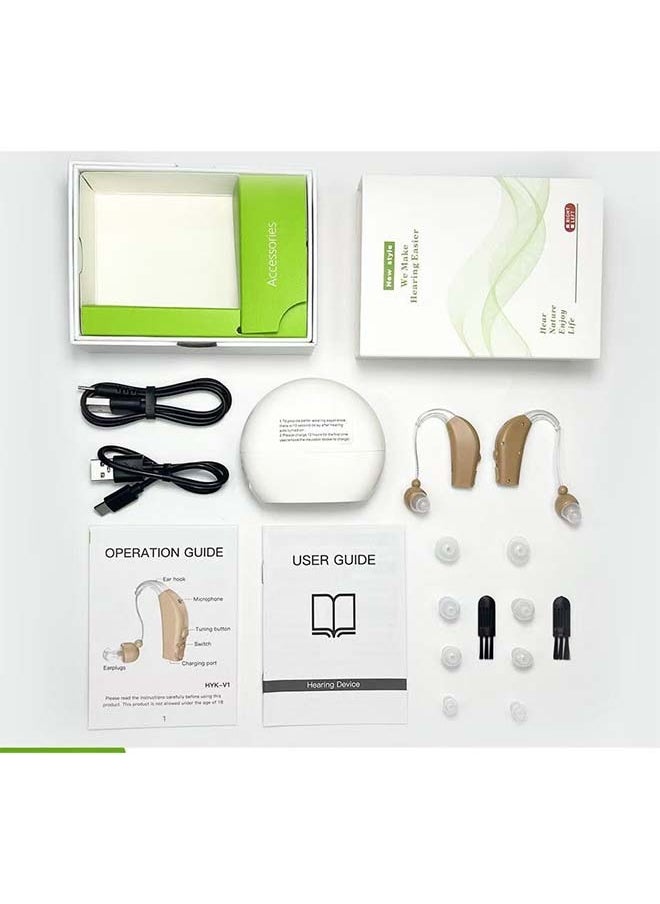 Generic - Hearing Aids, Hearing Aids for Seniors with Noise Cancelling and Volume Control, Rechargeable Hearing Aids for Hearing Loss with Charging Case - Image 1