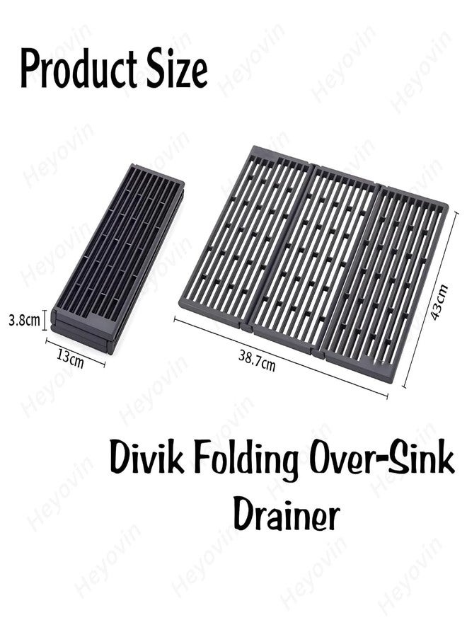 Heyovin Folding Over Sink Drainer | Collapsible Dish Drying Rack | Foldable Dish Rack for Sink | Kitchen Utensil Organizer | Fruit & Vegetable Drain Rack | Store Drainer (Multicolor) (Pack of 1) - Image 2