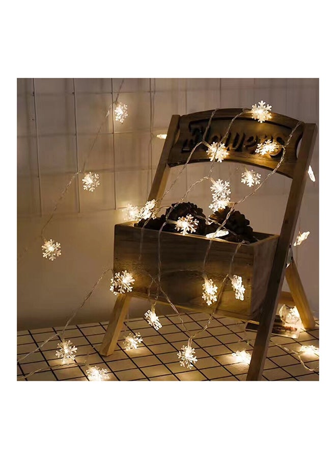 إسكدنيا شريط إضاءة فيري LED لأشجار الكريسماس على شكل ندفات الثلج مكون من 10 لمبات أبيض 20 x 15 x 5سنتيمتر - نسخة أصلية أبيض 20 x 15 x 5سم