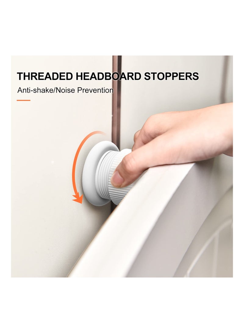 SOLARAE Adjustable Furniture Bed Risers, 2.9-4.9in Furniture Anti-Shake Tools, Self-Adhesive Plastic Anti Slip Round Couch Risers for Bed, Sofa, Desk and Chair Legs, 2 Pcs (White) - Image 4