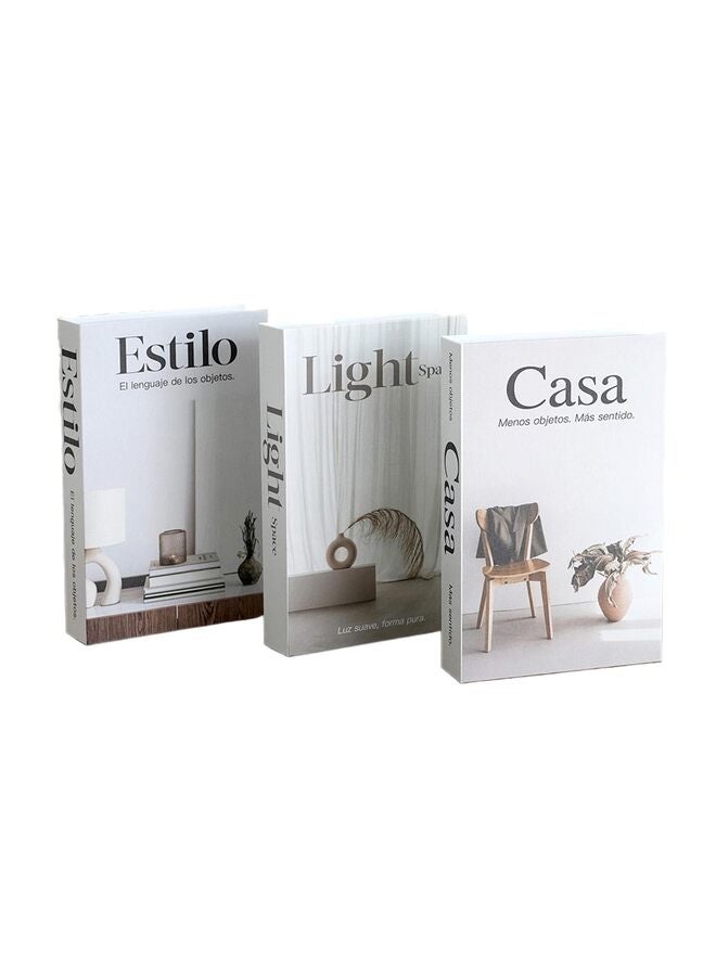 قطع من الكتب الزخرفية المزيفة، كتب مزيفة واقعية لديكور رف الكتب والمكتب المنزلي، تصميم عصري بسيط لديكور المنزل، هدية أنيقة للنساء - Image 1