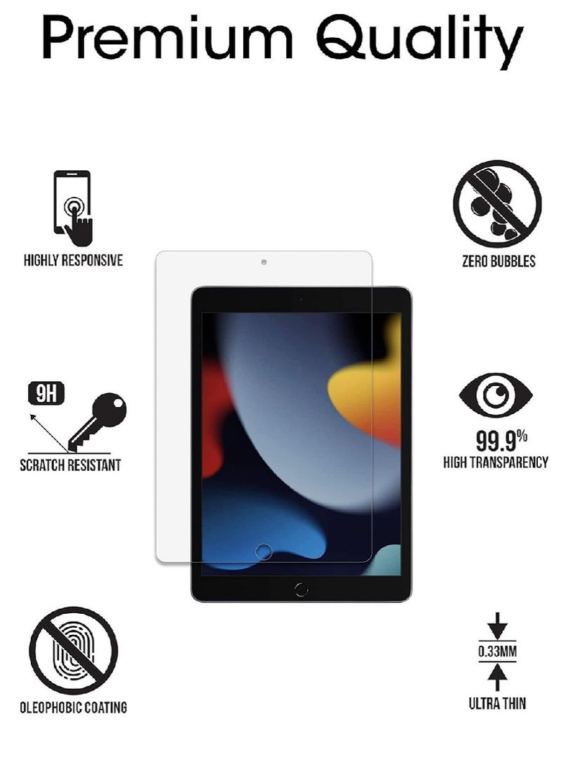 2 Pieces Tempered Glass Screen Protector Clear Designed For iPad 10.2 (2021) Full Screen Coverage And Bubble Free - Image 2