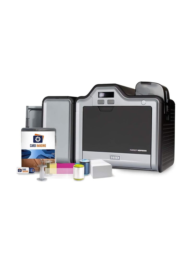 Fargo - Fargo HDP5000 Dual Side w Mag Encoder ID Card Printer & Supplies Bundle with Card Imaging Software 89013 - Image 1