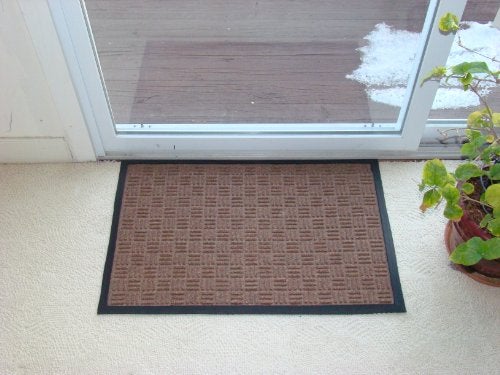 Kempf Water Retainer Front Door Mat, 24” x 36”, Brown, Outdoor Indoor Entrance, Non-Slip, Low Profile, Natural Rubber Doormat, Traps Dirt and Moisture - Image 2