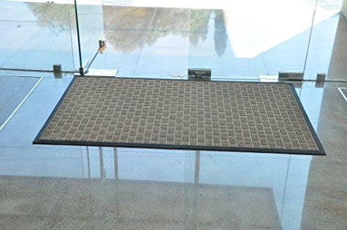 Kempf Water Retainer Front Door Mat, 24” x 36”, Brown, Outdoor Indoor Entrance, Non-Slip, Low Profile, Natural Rubber Doormat, Traps Dirt and Moisture - Image 1