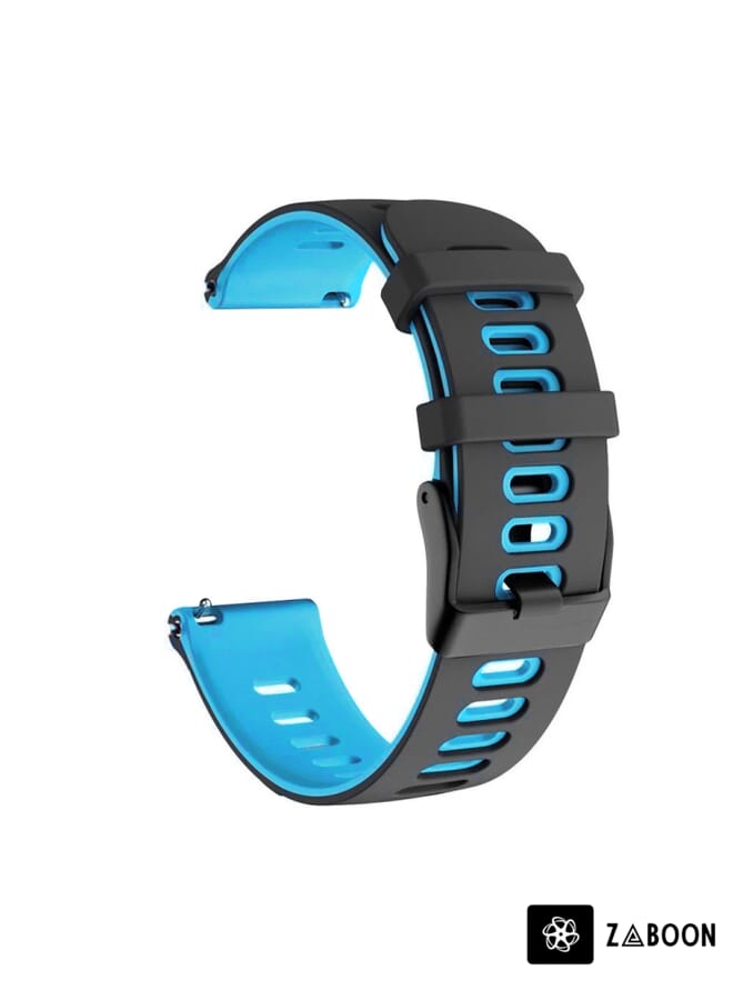 Zaboon Watch Band For Huawei Watch GT 2e 22mm Mixed-Color Silicone (Black+Blue) - Image 1