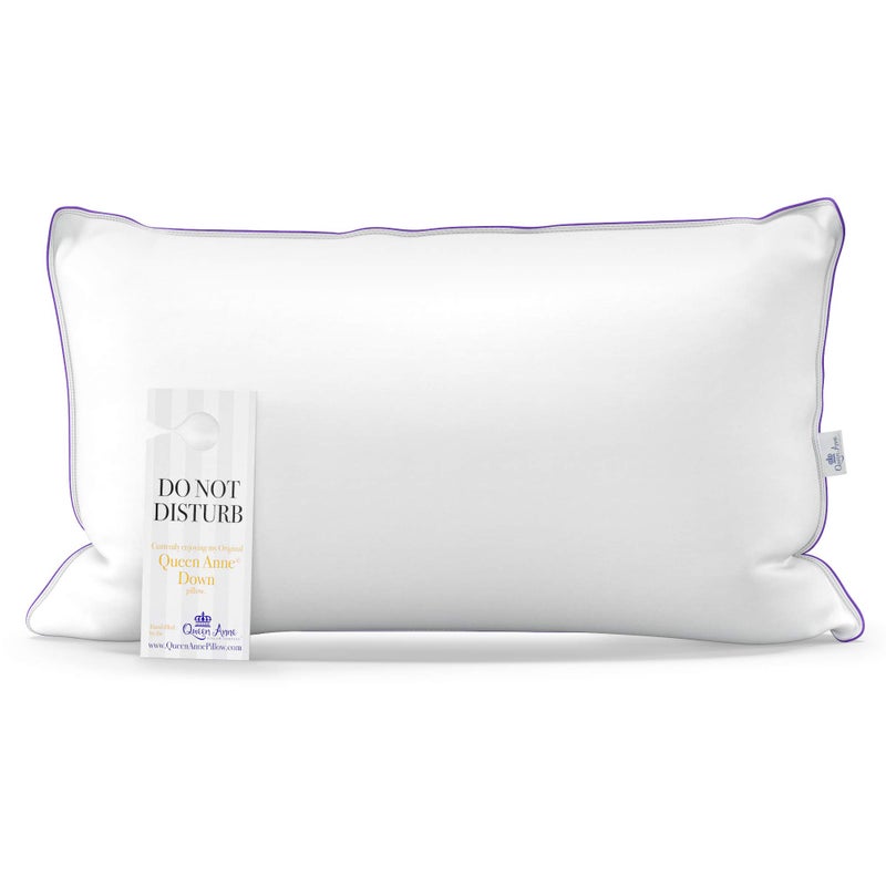 Queen Anne Luxury 100 Down Pillow  European White Goose and Duck Down Blend  Cruelty Free Hotel Pillows  Made in USA King Firm