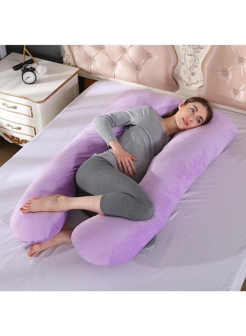 U-Shaped Full Body Pregnancy Crystal Velvet Pillow Cover 70x130cm - Image 3
