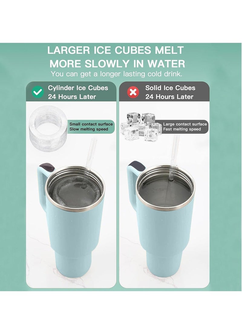 DMG TECH - Ice Cube Tray Hollow Cylinder Ice Cube Molds Silicone Ice Tray 3 Cavities Ice Cube - Image 1