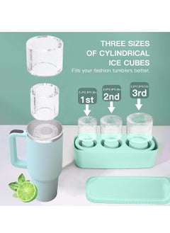 DMG TECH Ice Cube Tray Hollow Cylinder Ice Cube Molds Silicone Ice Tray 3 Cavities Ice Cube  - Image 2