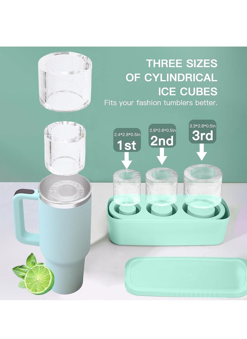 DMG TECH - Ice Cube Tray Hollow Cylinder Ice Cube Molds Silicone Ice Tray 3 Cavities Ice Cube - Image 1