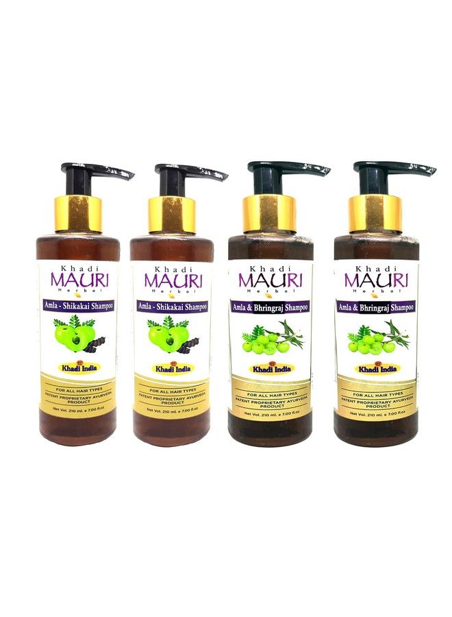 Khadi MAURI أملاء بهرينغراج وأملاء شيكاكاي شامبو باك أوف 4 (840 مل) - Image 2