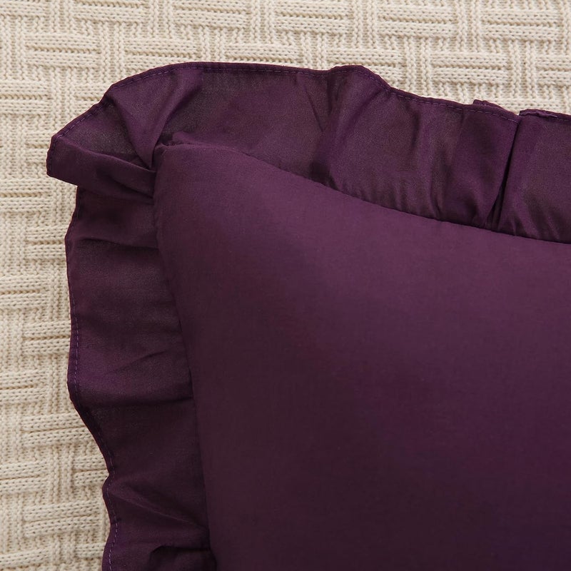 Merryword غطاء وسادة بلون بنفسجي، مقاس 20×54 بوصة، تصميم شيك وأنيق، غطاء وسادة لطيف (لون بنفسجي) - Image 5