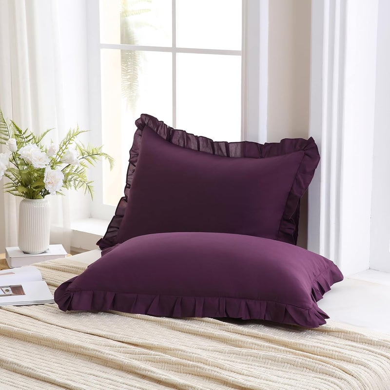 Merryword غطاء وسادة بلون بنفسجي، مقاس 20×54 بوصة، تصميم شيك وأنيق، غطاء وسادة لطيف (لون بنفسجي) - Image 4