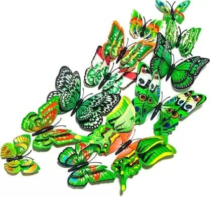 Rangoli Butterfly Wall Stick or Magnet for Home, Office, Kids Room Décor Self Adhesive Removable PVC. Design-14 - Image 4