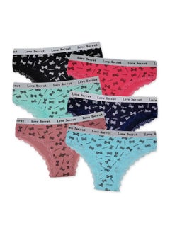 Zeemey 6-Piece Cotton Bikini Breathable Panties Low Waist Fashionable Ladies