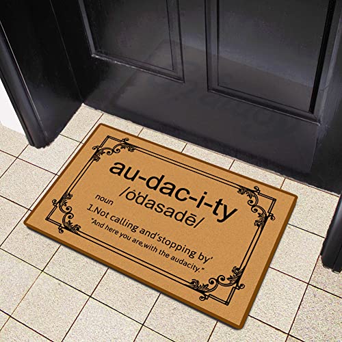 Accssoey Funny Welcome Doormat, Audacity Door Mat Non-Slip Outdoor Mat, Welcome Door Mat for Indoor 24"x16" - Image 4