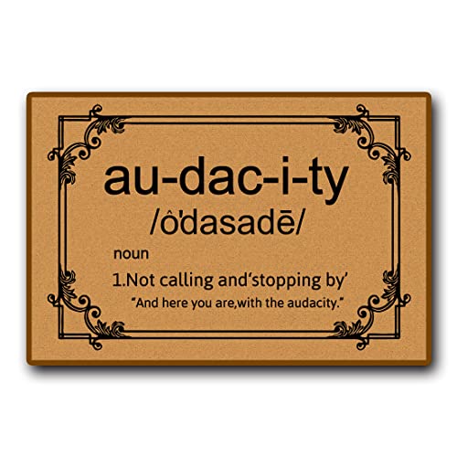 Accssoey Funny Welcome Doormat, Audacity Door Mat Non-Slip Outdoor Mat, Welcome Door Mat for Indoor 24"x16" - Image 1