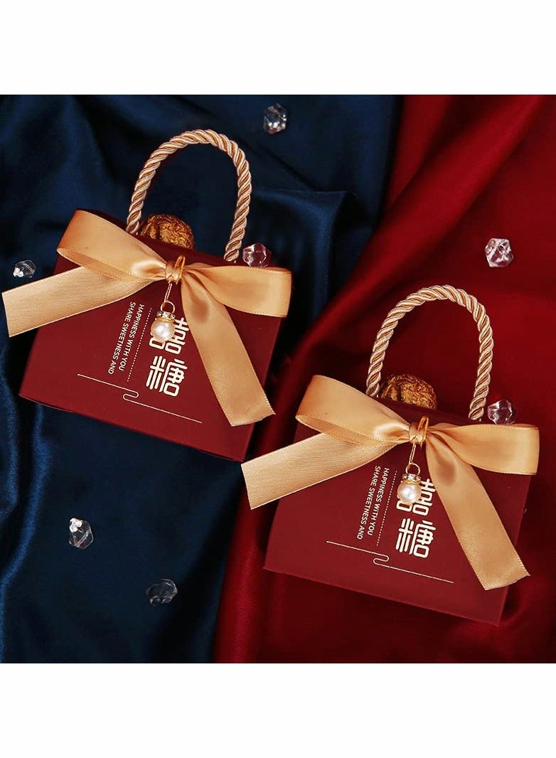 Chinese Wedding Favor Candy Boxes, 20 Pcs Romantic Biscuit Gift Boxes for Weddings, Bride and Baby Full Moon Celebrations, Elegant Knot Design with Ribbons, Perfect for Special Occasions - Image 4