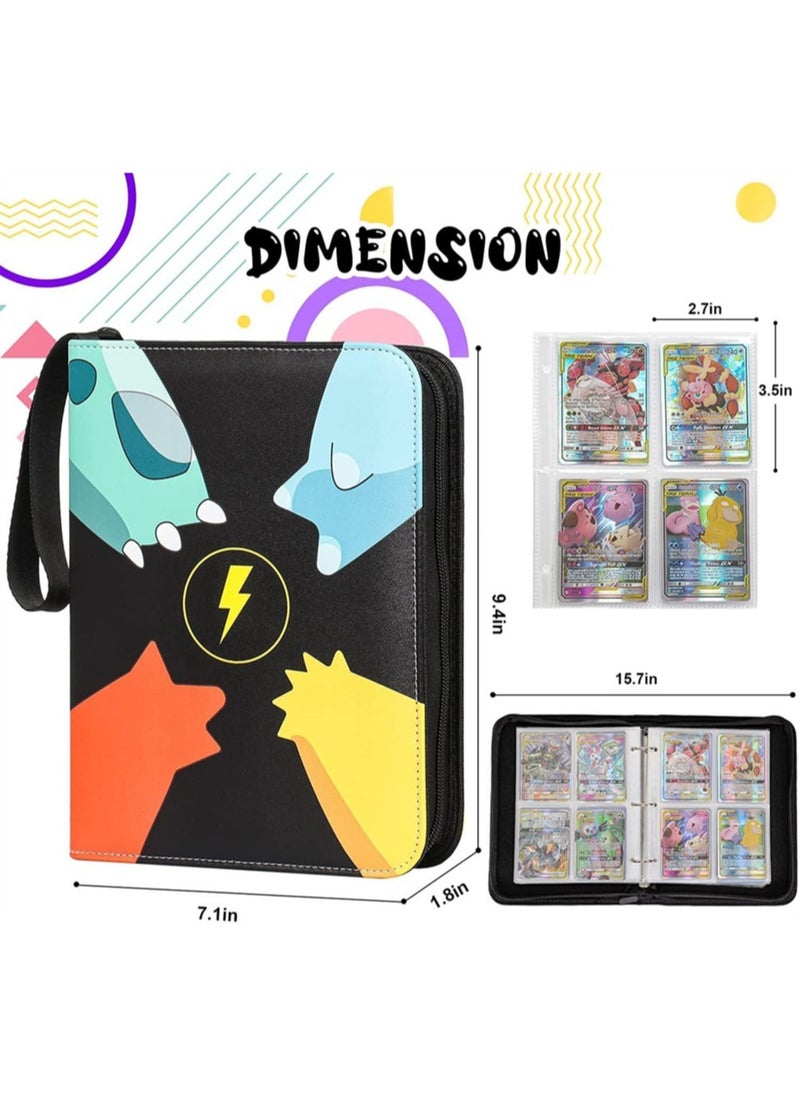 DMG TECH - Binder for Pokemon Cards with Sleeves, 4-Pocket Trading Card Binder,400 Pockets Card Collection Binder,Collector Card Binder Card Album for Boys Girls Toys Gift - Image 1