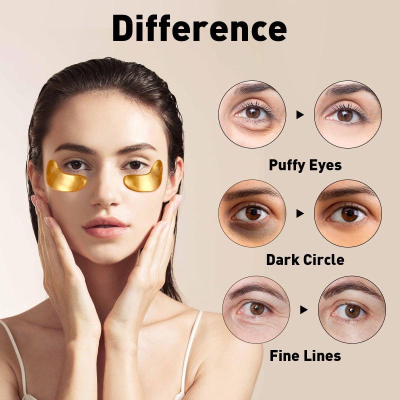 CHMI Under Eye Patches (200 Pairs) - 24K Gold Eye Patches for Puffy Eyes, Dark Circles, EyeBags and Wrinkles, Collagen Skin Care Products, Beauty & Personal Care - Image 4
