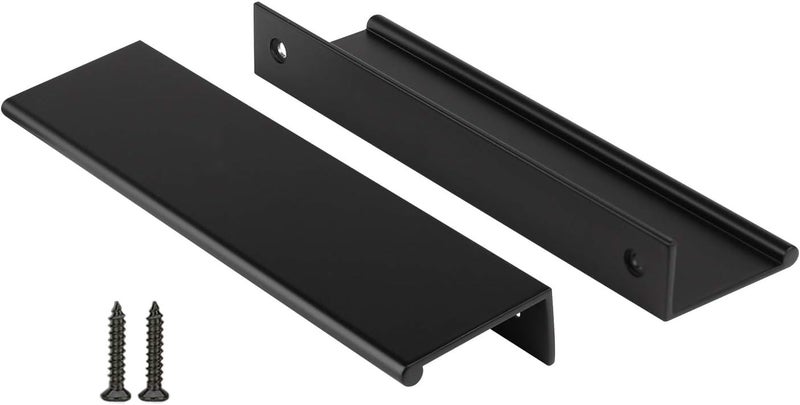 Peaha 30 Pack Kitchen Cabinet Handles 5 inch Black Pulls for Dresser Drawers Door Edge Finger Pull Aluminum Alloy Hardware - Image 1
