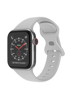 Generic Replacement Strap Butterfly Buckle Silicone Watch Band, Size: L For Apple Watch Ultra 49mm&Watch Ultra 2 49mm / Series 9&8&7 45mm / SE 3&SE 2&6&SE&5&4 44mm / 3&2&1 42mm Cloud Grey 