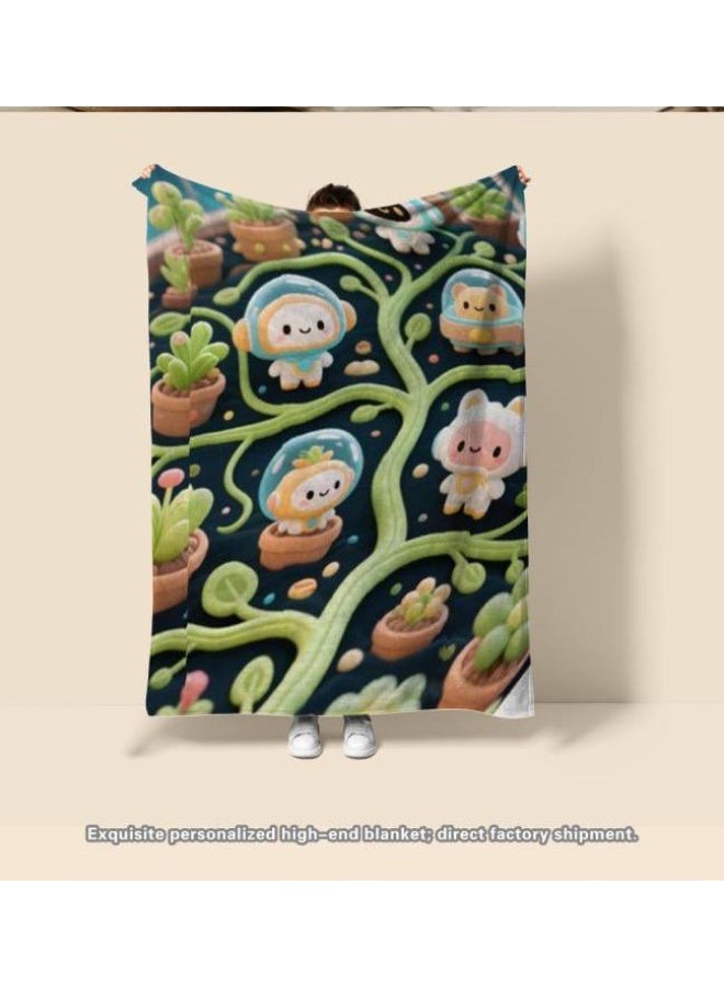 عام بطانية رقيقة من الفانيلا (حرارة ومريحة، ومناسبة للنوم واستخدام اللعبة والغبار والرمل) 150 سم * 200 سم - 1032 - Image 1