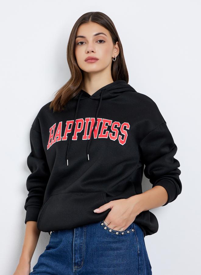 Take Two Women Black Slogan Print Hoodie - Image 3