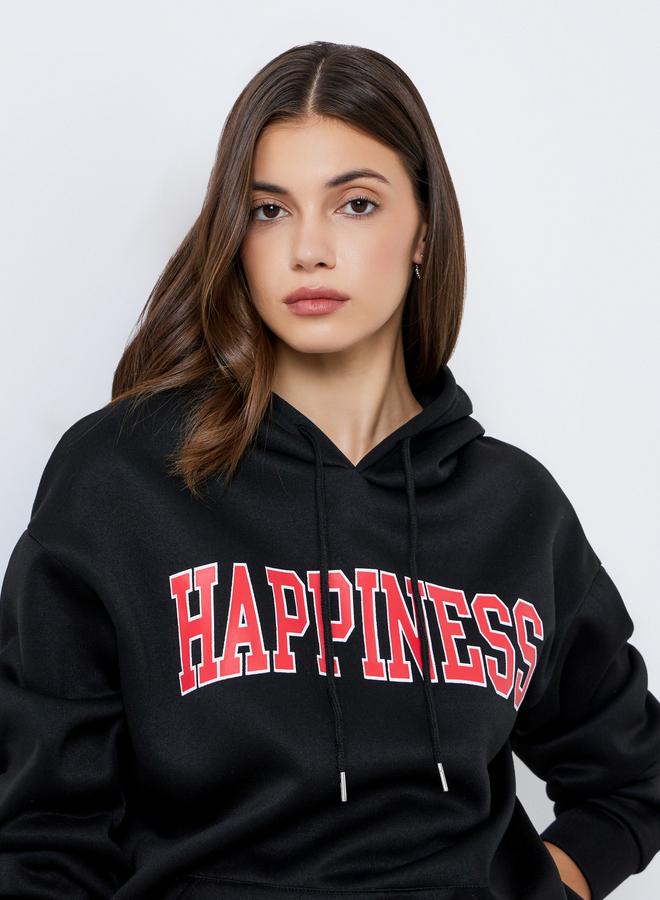 Take Two Women Black Slogan Print Hoodie - Image 4