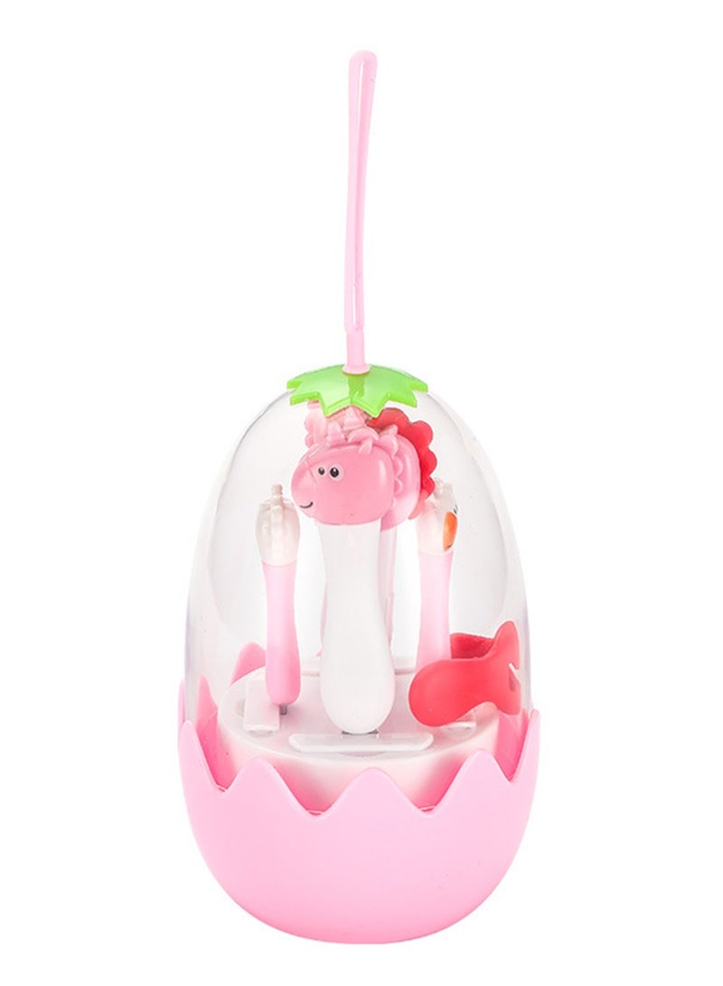 Creative Cartoon Pony Children's Tableware Set Fork Spoon Baby Tableware Training (Pink) - Image 1